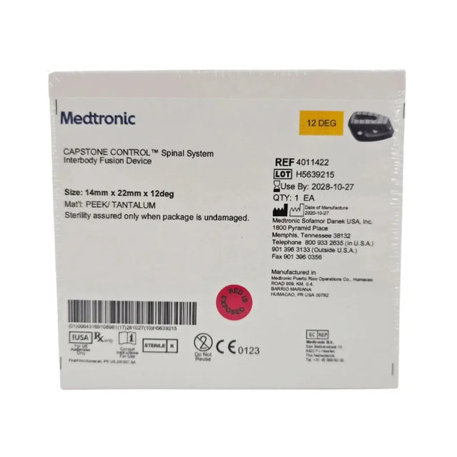 Medtronic 4011422 CAPSTONE CONTROL Spinal System Interbody Fusion Device Spacer 14mm x 22mm x 12° Medtronic