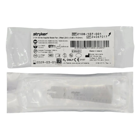 Stryker 2108-107-001 2108 Series Sagittal Blade Fan Offset 29.0 x 0.89 x 73.0mm Stryker