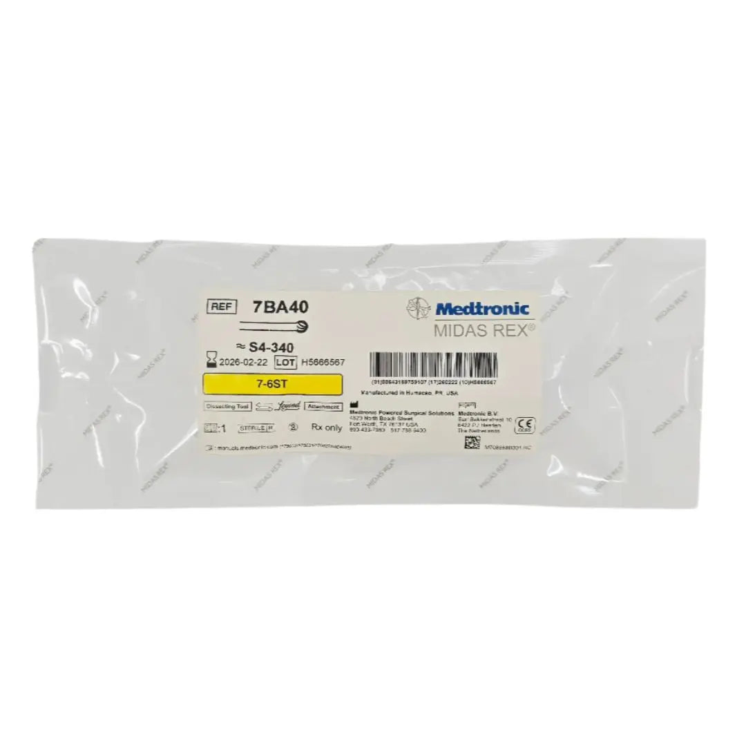 Medtronic 7BA40 Midas Rex 7-6ST Legend Bur Attachment 7cm x 4mm Dissecting Tool Medtronic