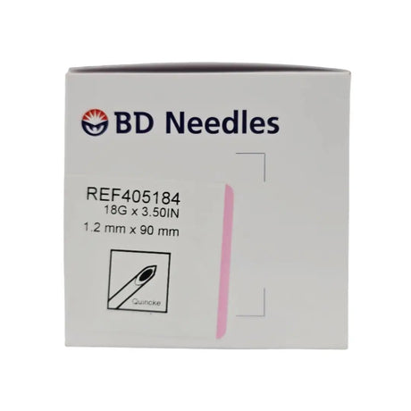 BD 405184 Spinal Needle Quincke Type Point 18G x 3.50" BX/25 BD
