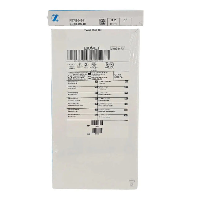 Zimmer Biomet 904301 3.2mm Twist Drill Bit 5" Zimmer Biomet