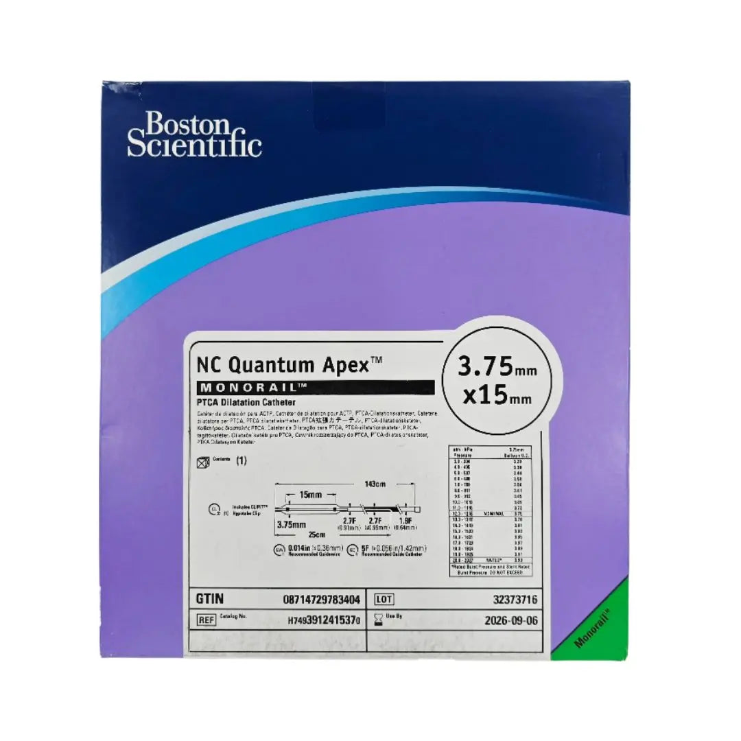 Boston Scientific H7493912415370 NC Quantum Apex Monorail PTCA Dilation Catheter 3.75mm x 15mm Boston Scientific