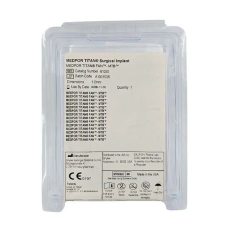 Stryker 81050 MEDPOR TITAN FAN-MTB Surgical Implant 1.0mm Stryker