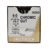 Ethicon 1635G CHROMIC GUT 6-0 Naturally BROWN 1X18" PS-3 16mm PS PRIME BX/12 Ethicon