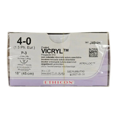 Ethicon J494H 4-0 Coated VICRYL Undyed 1X18" P-3 13mm BX/36 Ethicon