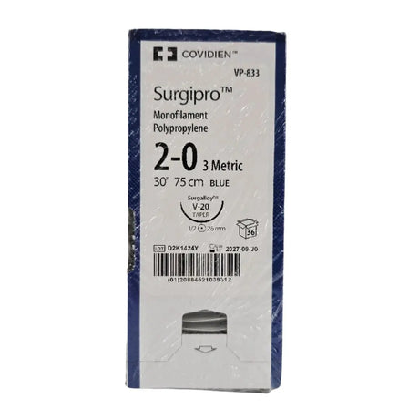Covidien VP-833 Surgipro 2-0 Blue 1X30" V-20 26mm BX/36 Covidien