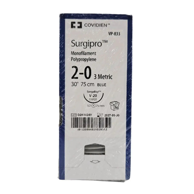 Covidien VP-833 Surgipro 2-0 Blue 1X30" V-20 26mm BX/36 Covidien