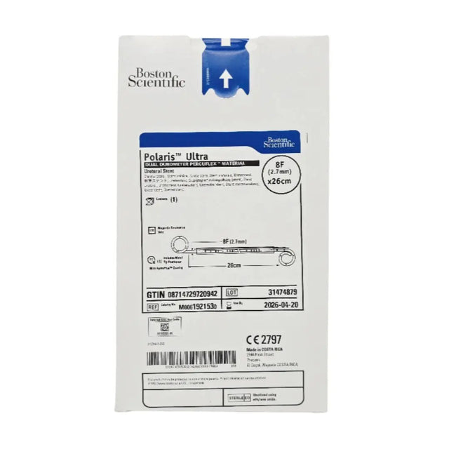 Boston Scientific M0061921530 Polaris Ultra Dual Durometer Percuflex Material Ureteral Stent 8F x 26cm 1/EA Boston Scientific
