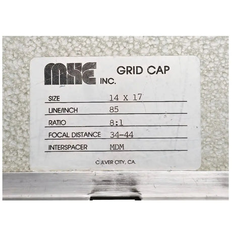 MXE Inc. X-Ray Grid Cap 14" x 17" (35cm x 43cm) Ratio 8:1 MXE