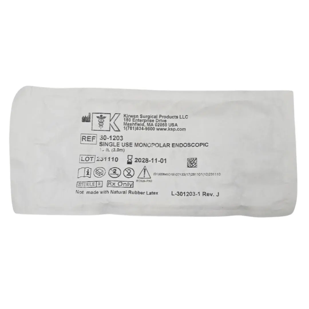 Kirwan Surgical 30-1203 Single Use Monopolar Endoscopic Cord 10Ft Kirwin