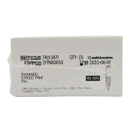 Smith & Nephew 74013471 Rimmed Speed Pin 45mm BX/3 Smith & Nephew, Inc.