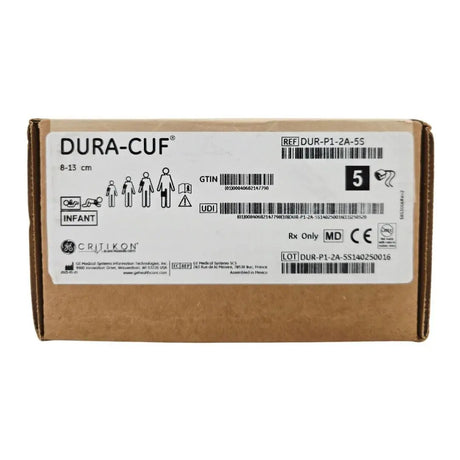 GE Critikon DUR-P1-2A-5S Dura-Cuf Blood Pressure Cuff Infant 8-13cm BX/5 GE