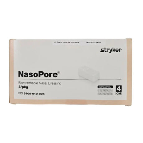 Stryker 5400-010-004 NasoPore Bioreabsorbable Nasal Dressing Standard 4cm 8/pkg Stryker