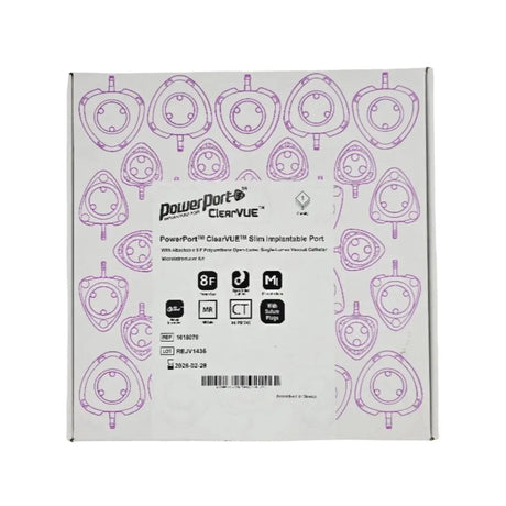 Bard 1618070 PowerPort ClearVUE Slim Implantable Port w/ Attachable 8F Polyurethane Open-Ended Single-Lumen Venous Catheter Microintroducer Kit 1/EA Bard