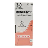 Ethicon Y215H MONOCRYL 3-0 Undyed 1X27" RB-1 17mm ETHALLOY BX/36 Ethicon