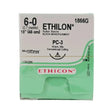 Ethicon 1866G ETHILON 6-0 Black 1X18" PC-3 16mm MultiPass Needles BX/12 Ethicon