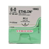 Ethicon 1866G ETHILON 6-0 Black 1X18" PC-3 16mm MultiPass Needles BX/12 Ethicon