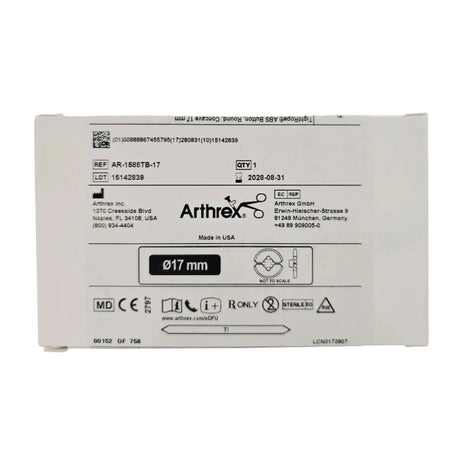 Arthrex AR-1588TB-17 TightRope ABS Button Round Concave 17mm 1/EA Arthrex