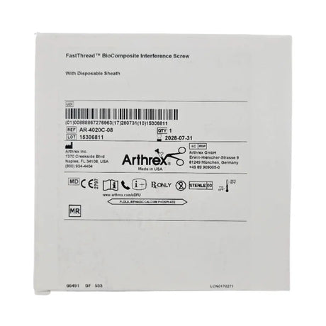 Arthrex AR-4020C-07 FastThread BioComposite Interference Screw w/ Disposable Sheath 7 x 20mm 1/EA Arthrex
