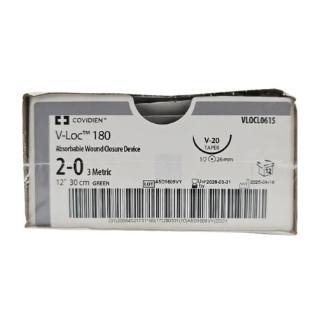 Covidien VLOCL0615 V-Loc 180 2-0 1X12" Green V-20 26mm BX/12 Covidien