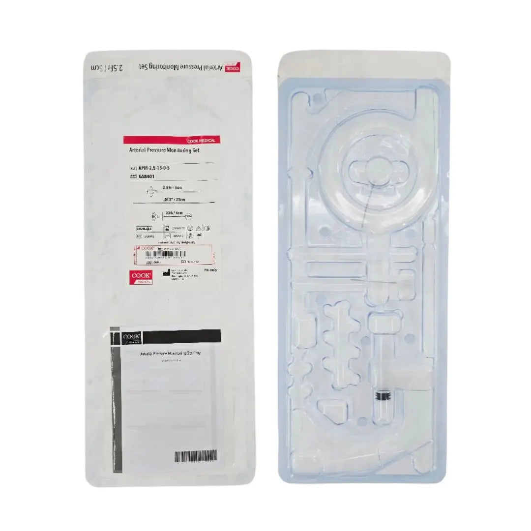 Cook Medical G58401 Arterial Pressure Monitoring Set 2.5F x 5cm, 22G, 0.015" 1/EA Cook Medical