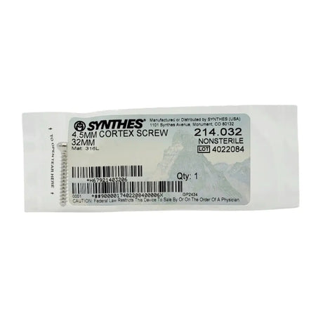 Synthes 214.032 4.5mm Cortex Screw 32mm Synthes
