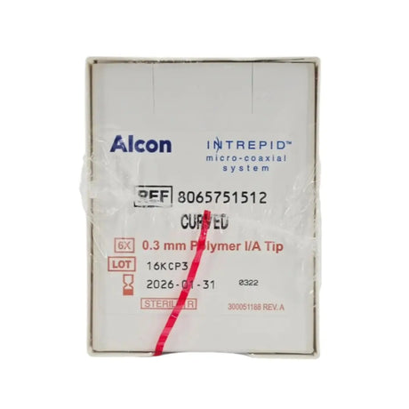 Alcon 8065751512 Intrepid Micro-Coaxial System 0.3mm Polymer I/A Irrigation and Aspiration Tip Curved BX/6 Alcon