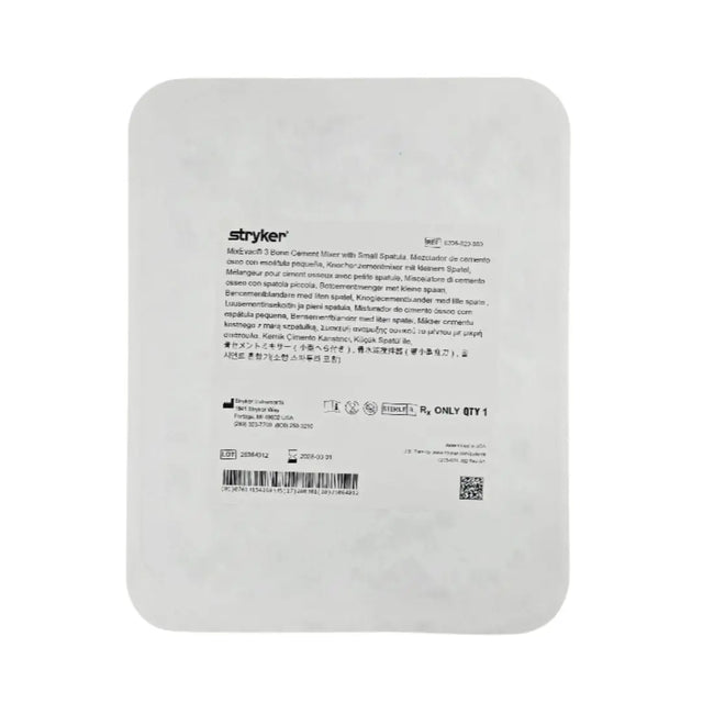 Stryker 0206-020-000 MixEvac 3 Bone Cement Mixer w/ Small Spatula 1/EA Stryker