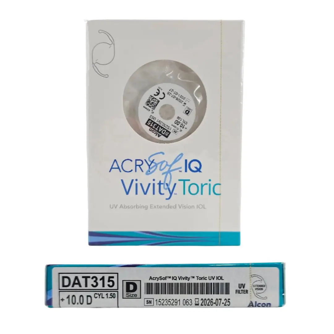 Alcon DAT315.100 AcrySof IQ Vivity Toric UV Absorbing Extended Vision IOL +10.0 D Size D 1/EA Alcon