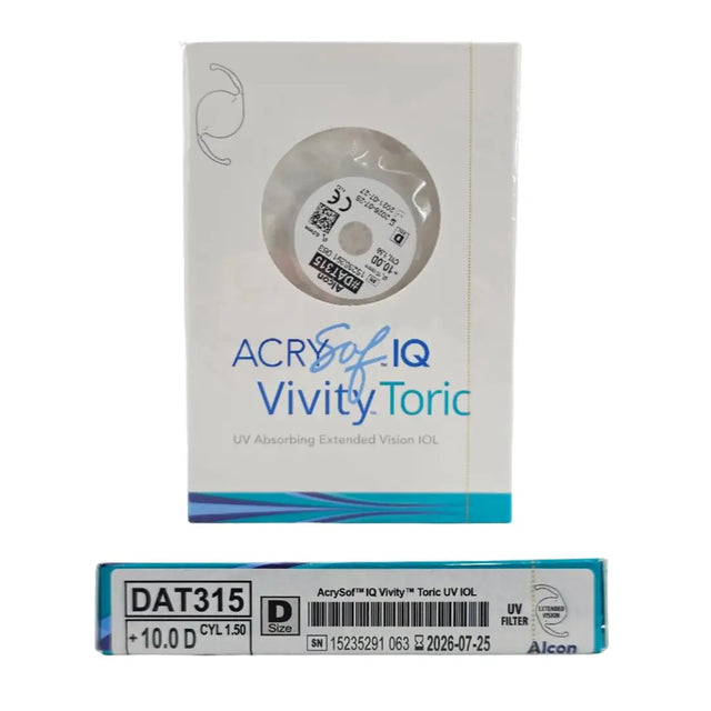 Alcon DAT315.100 AcrySof IQ Vivity Toric UV Absorbing Extended Vision IOL +10.0 D Size D 1/EA Alcon