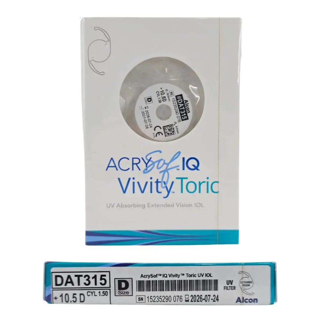 Alcon DAT315.105 AcrySof IQ Vivity Toric UV Absorbing Extended Vision IOL +10.5 D Size D 1/EA Alcon