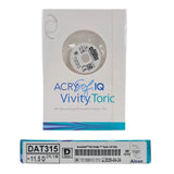 Alcon DAT315.115 AcrySof IQ Vivity Toric UV Absorbing Extended Vision IOL +11.5 D Size D 1/EA Alcon