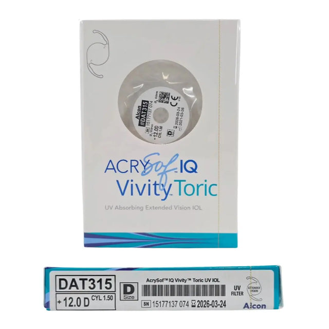 Alcon DAT315.120 AcrySof IQ Vivity Toric UV Absorbing Extended Vision IOL +12.0 D Size D 1/EA Alcon