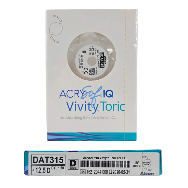Alcon DAT315.125 AcrySof IQ Vivity Toric UV Absorbing Extended Vision IOL +12.5 D Size D 1/EA Alcon