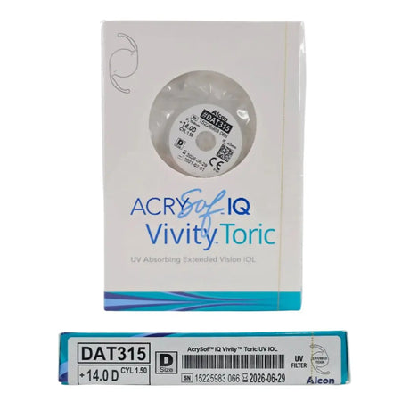 Alcon DAT315.140 AcrySof IQ Vivity Toric UV Absorbing Extended Vision IOL +14.0 D Size D 1/EA Alcon