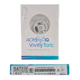 Alcon DAT315.280 AcrySof IQ Vivity Toric UV Absorbing Extended Vision IOL +28.0 D Size C 1/EA Alcon