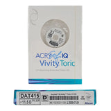Alcon DAT415.115 AcrySof IQ Vivity Toric UV Absorbing Extended Vision IOL +11.5 D Size D 1/EA Alcon