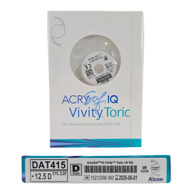 Alcon DAT415.125 AcrySof IQ Vivity Toric UV Absorbing Extended Vision IOL +12.5 D Size D 1/EA Alcon