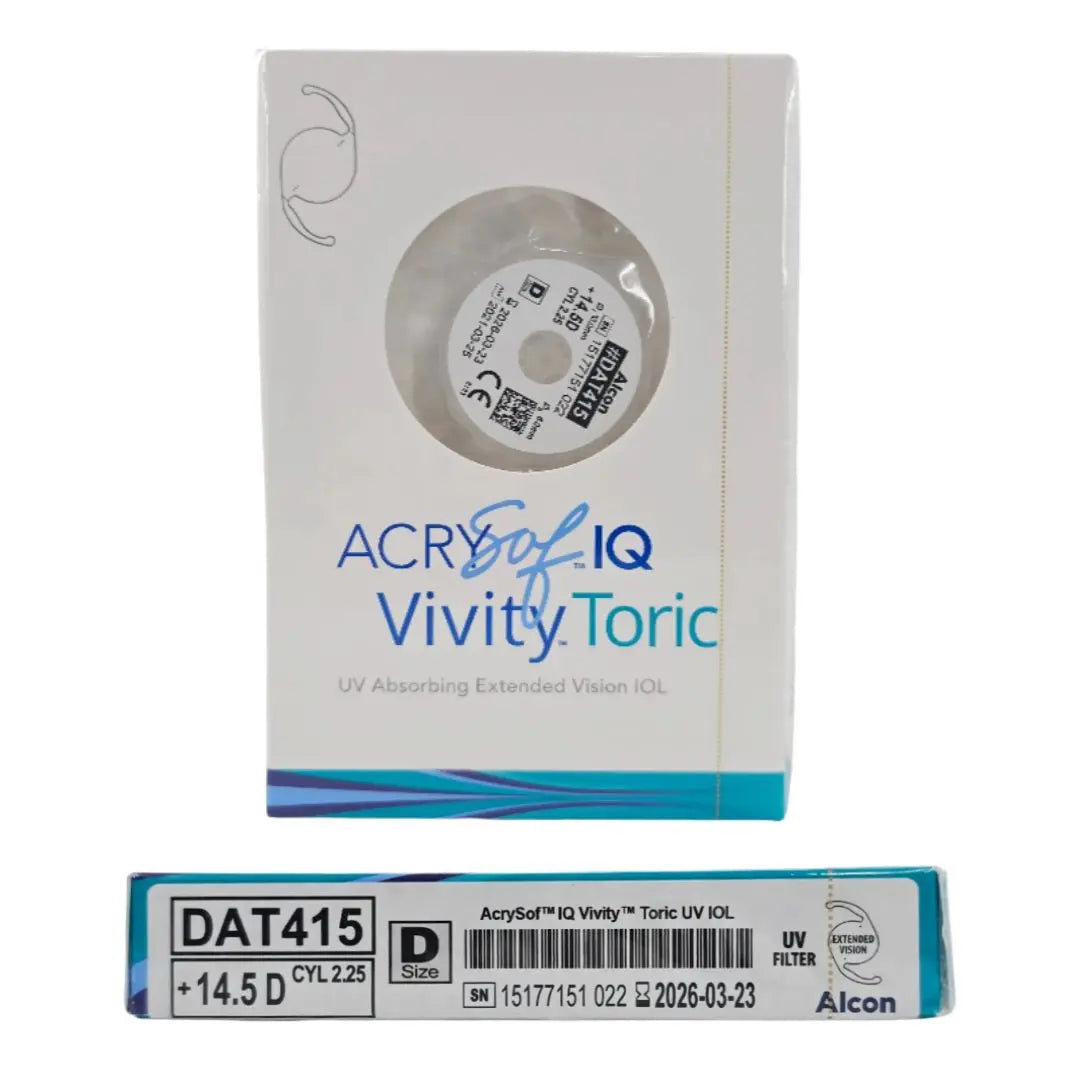Alcon DAT415.145 AcrySof IQ Vivity Toric UV Absorbing Extended Vision IOL +14.5 D Size D 1/EA Alcon