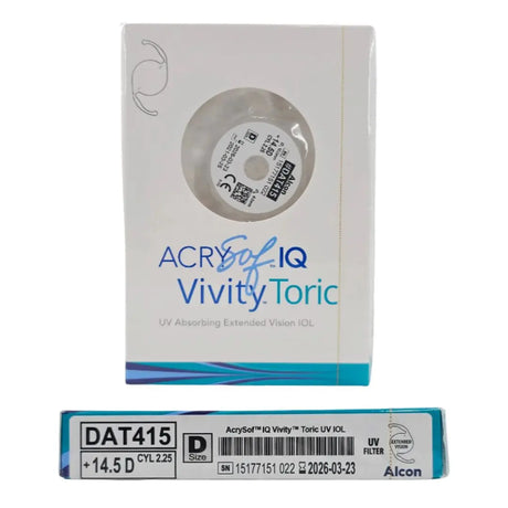 Alcon DAT415.145 AcrySof IQ Vivity Toric UV Absorbing Extended Vision IOL +14.5 D Size D 1/EA Alcon