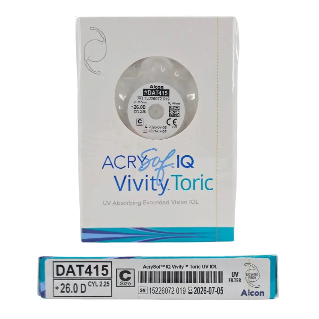 Alcon DAT415.260 AcrySof IQ Vivity Toric UV Absorbing Extended Vision IOL +26.0 D Size C 1/EA Alcon