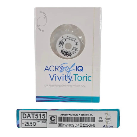 Alcon DAT515.255 AcrySof IQ Vivity Toric UV Absorbing Extended Vision IOL +25.5 D Size C 1/EA Alcon