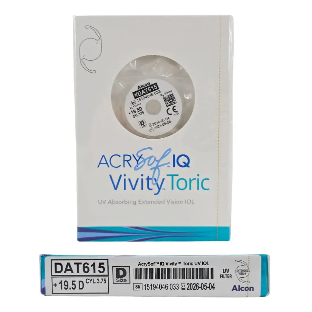Alcon DAT615.195 AcrySof IQ Vivity Toric UV Absorbing Extended Vision IOL +19.5 D Size D 1/EA Alcon