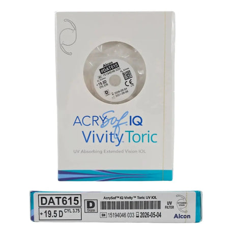 Alcon DAT615.195 AcrySof IQ Vivity Toric UV Absorbing Extended Vision IOL +19.5 D Size D 1/EA Alcon