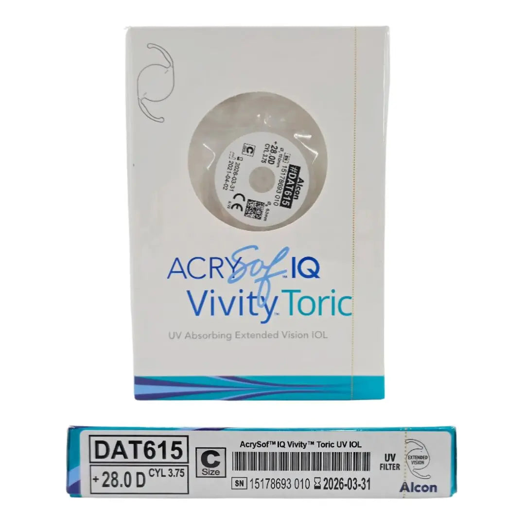 Alcon DAT615.280 AcrySof IQ Vivity Toric UV Absorbing Extended Vision IOL +28.0 D Size C 1/EA Alcon