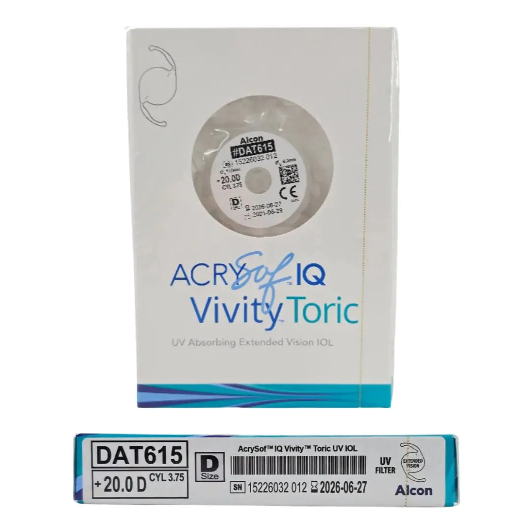 Alcon DAT615.200 AcrySof IQ Vivity Toric UV Absorbing Extended Vision IOL +20.0 D Size D 1/EA Alcon