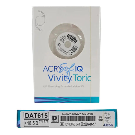 Alcon DAT615.185 AcrySof IQ Vivity Toric UV Absorbing Extended Vision IOL +18.5 D Size D 1/EA Alcon