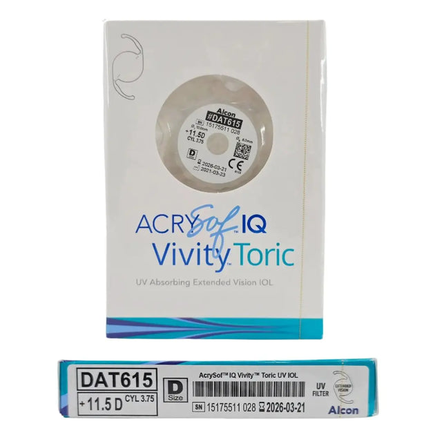 Alcon DAT615.115 AcrySof IQ Vivity Toric UV Absorbing Extended Vision IOL +11.5 D Size D 1/EA Alcon