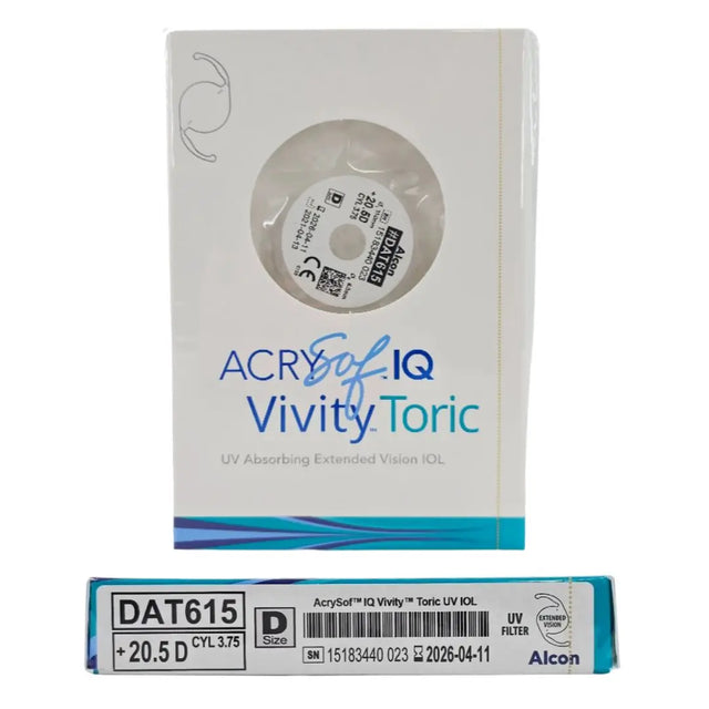Alcon DAT615.205 AcrySof IQ Vivity Toric UV Absorbing Extended Vision IOL +20.5 D Size D 1/EA Alcon