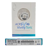 Alcon DAT615.215 AcrySof IQ Vivity Toric UV Absorbing Extended Vision IOL +21.5 D Size D 1/EA Alcon